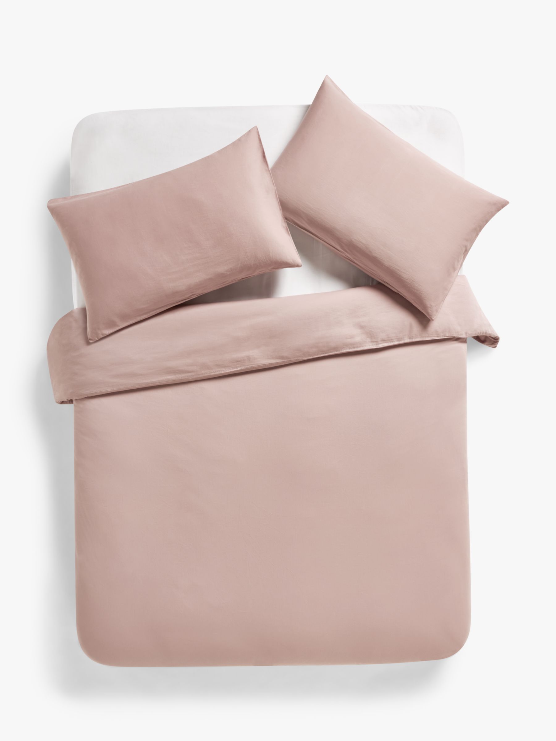 John Lewis Comfy & Relaxed Washed Cotton Standard Pillowcase, Rosa