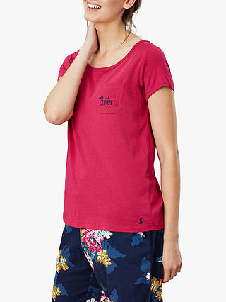Joules Anna Tea & Crumpets Pyjama T-Shirt, Pink