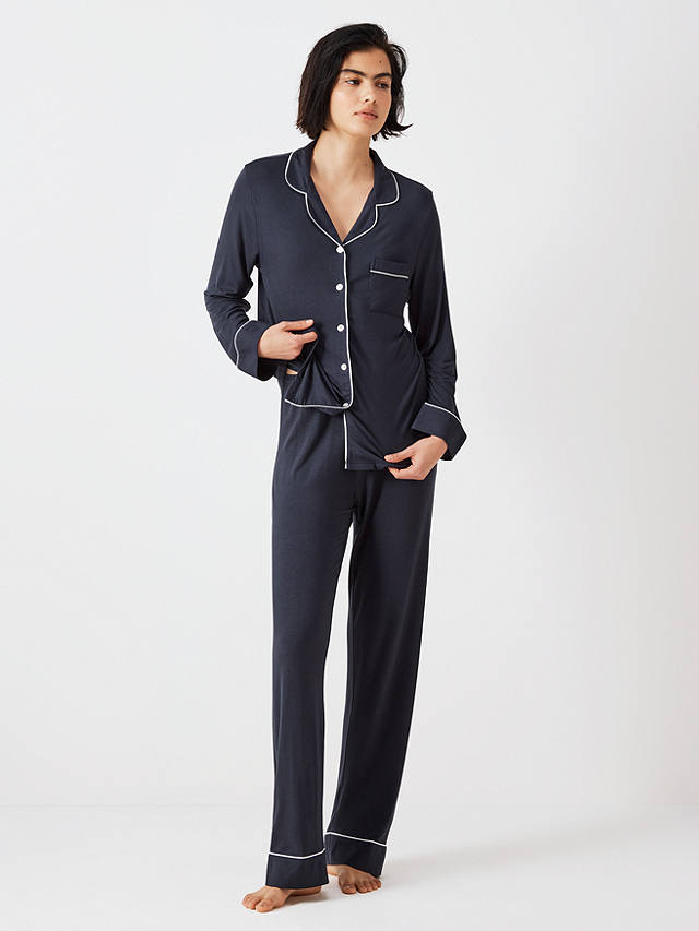 John Lewis Aria Modal Pyjama Set, Navy