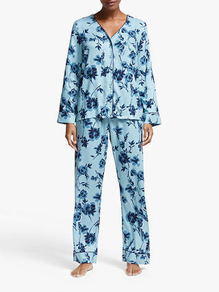 John Lewis & Partners Odele Floral Pyjama Set, Blue