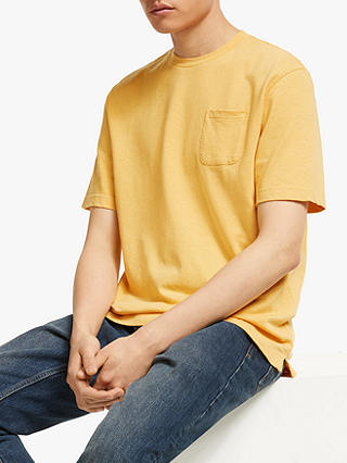 JOHN LEWIS & Co. Tahoe Cotton Linen Pocket T-Shirt, Pale Yellow