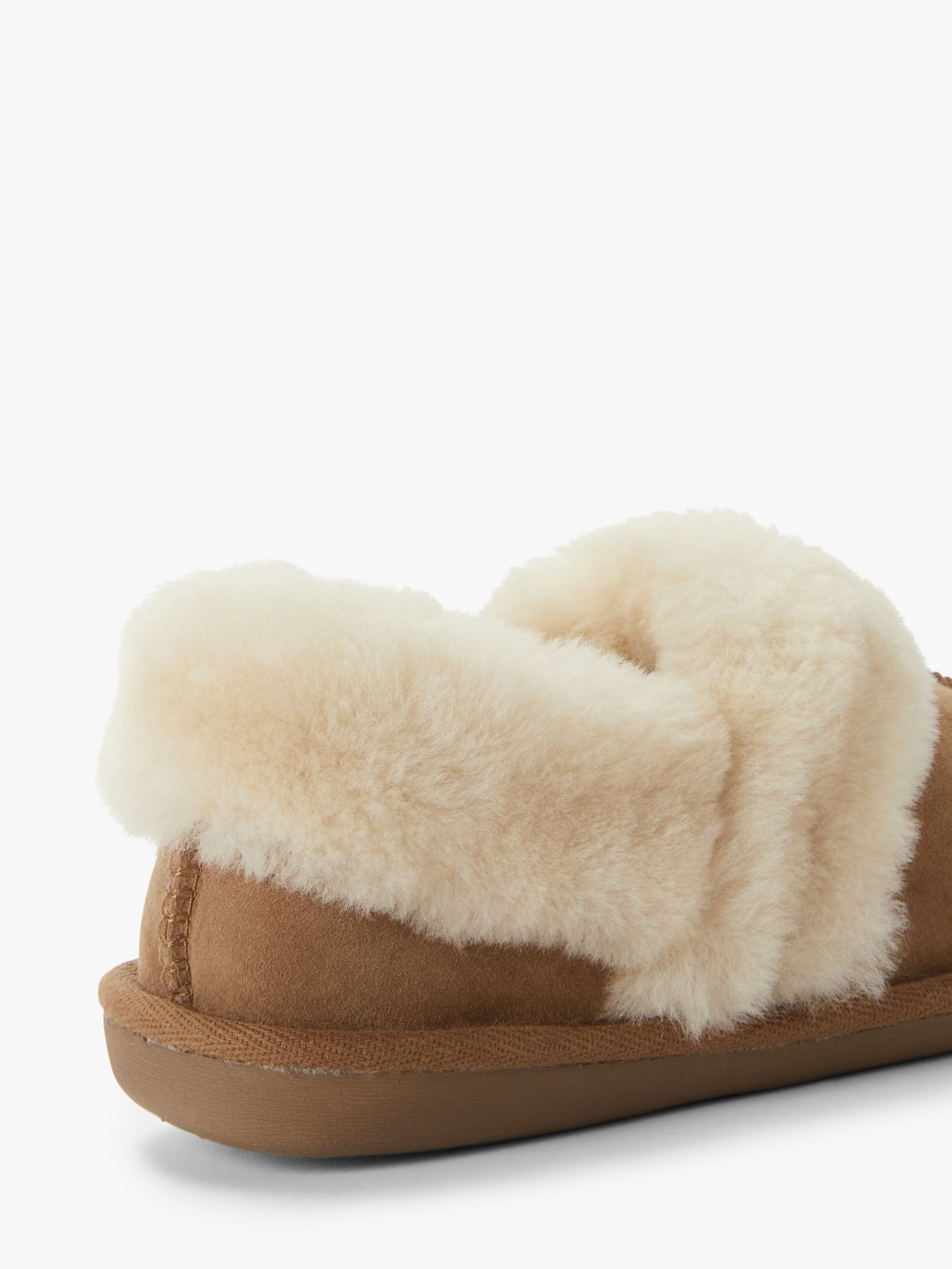 John Lewis & Partners Sheepskin Mule Cuff Slippers, Chestnut at John ...