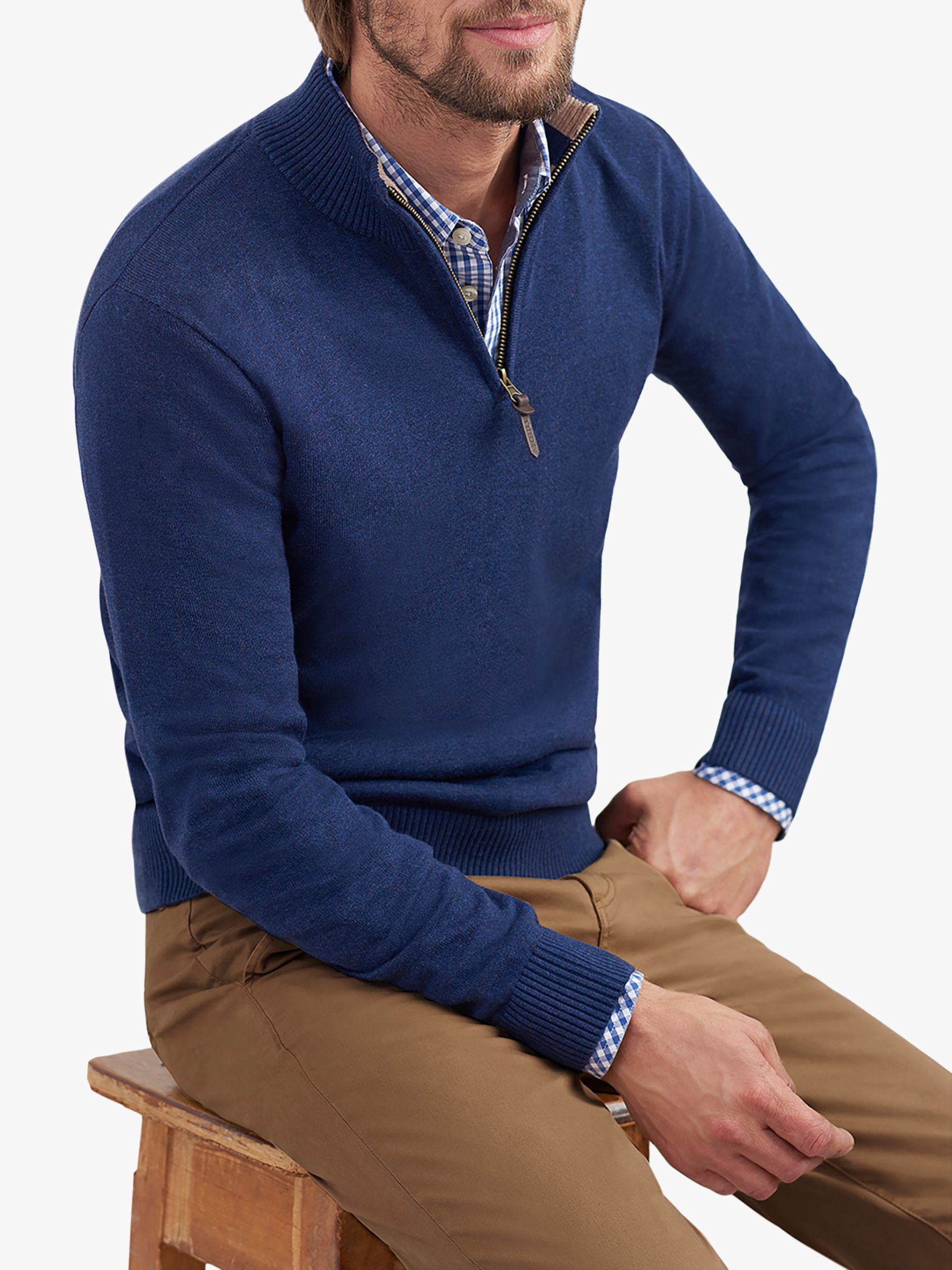 new look half zip jumper in oatmeal