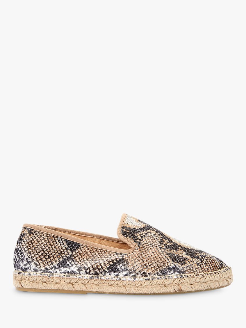 Mint Velvet Abbey Zip Espadrilles, Snake Leather