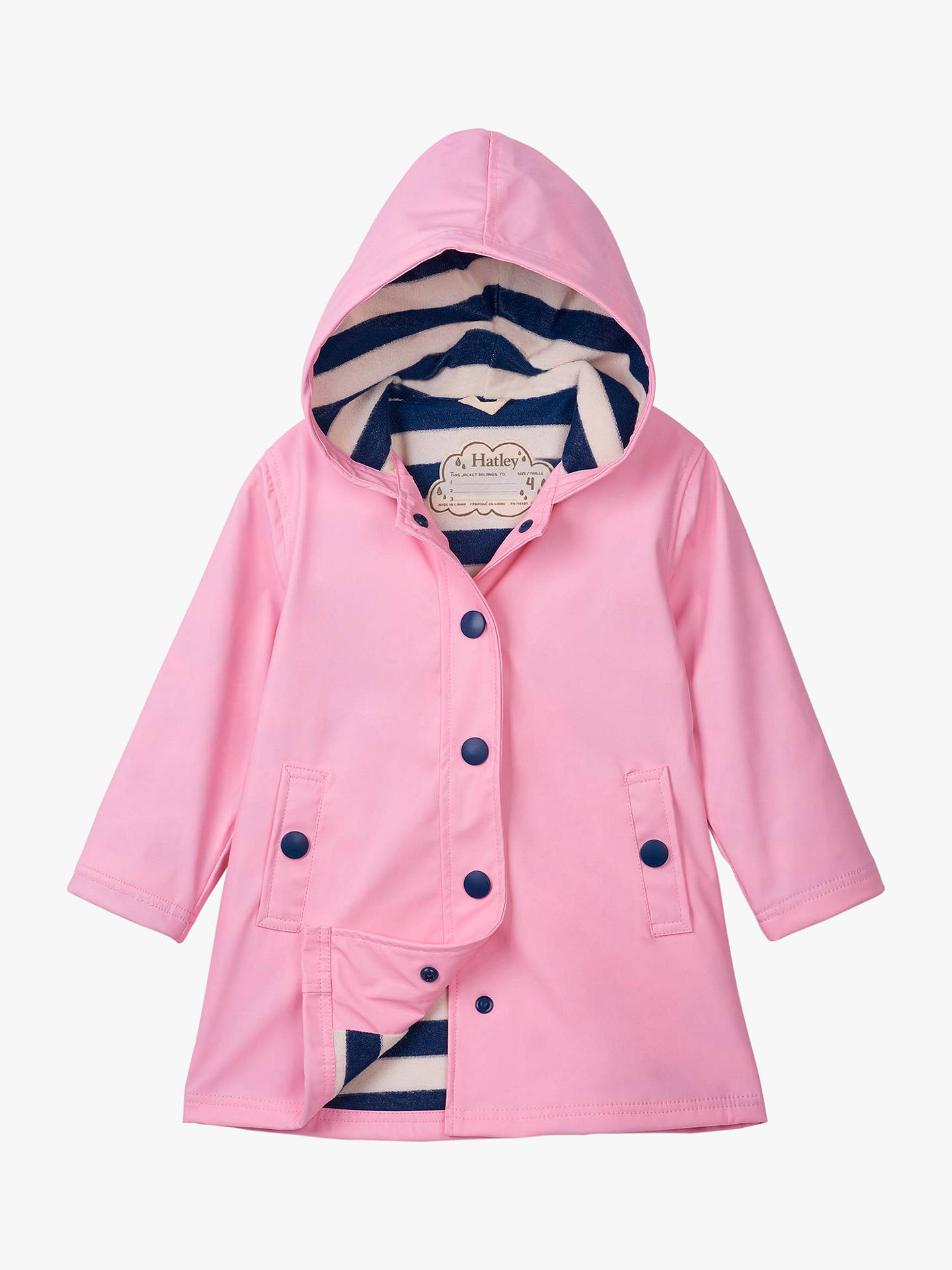 Hatley Girls' Splash Jacket, Pink at John Lewis & Partners