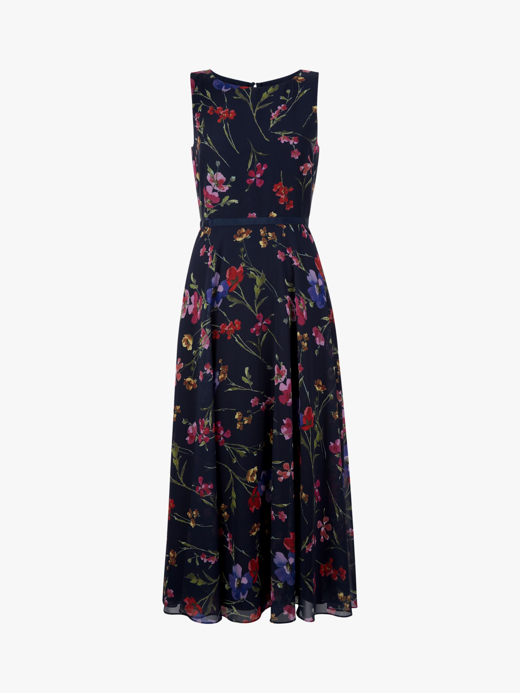 Hobbs Carly Floral Midi Dress, Navy/Multi, 6