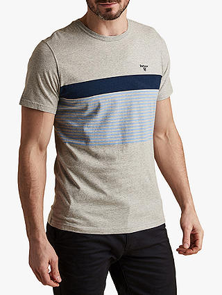 Barbour Braeside Stripe T-Shirt, Light Grey Marl