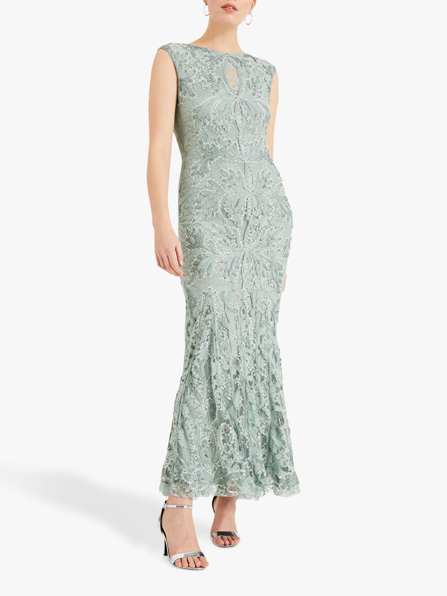 Phase Eight Collection 8 Paige Tapework Lace Maxi Dress, Peppermint