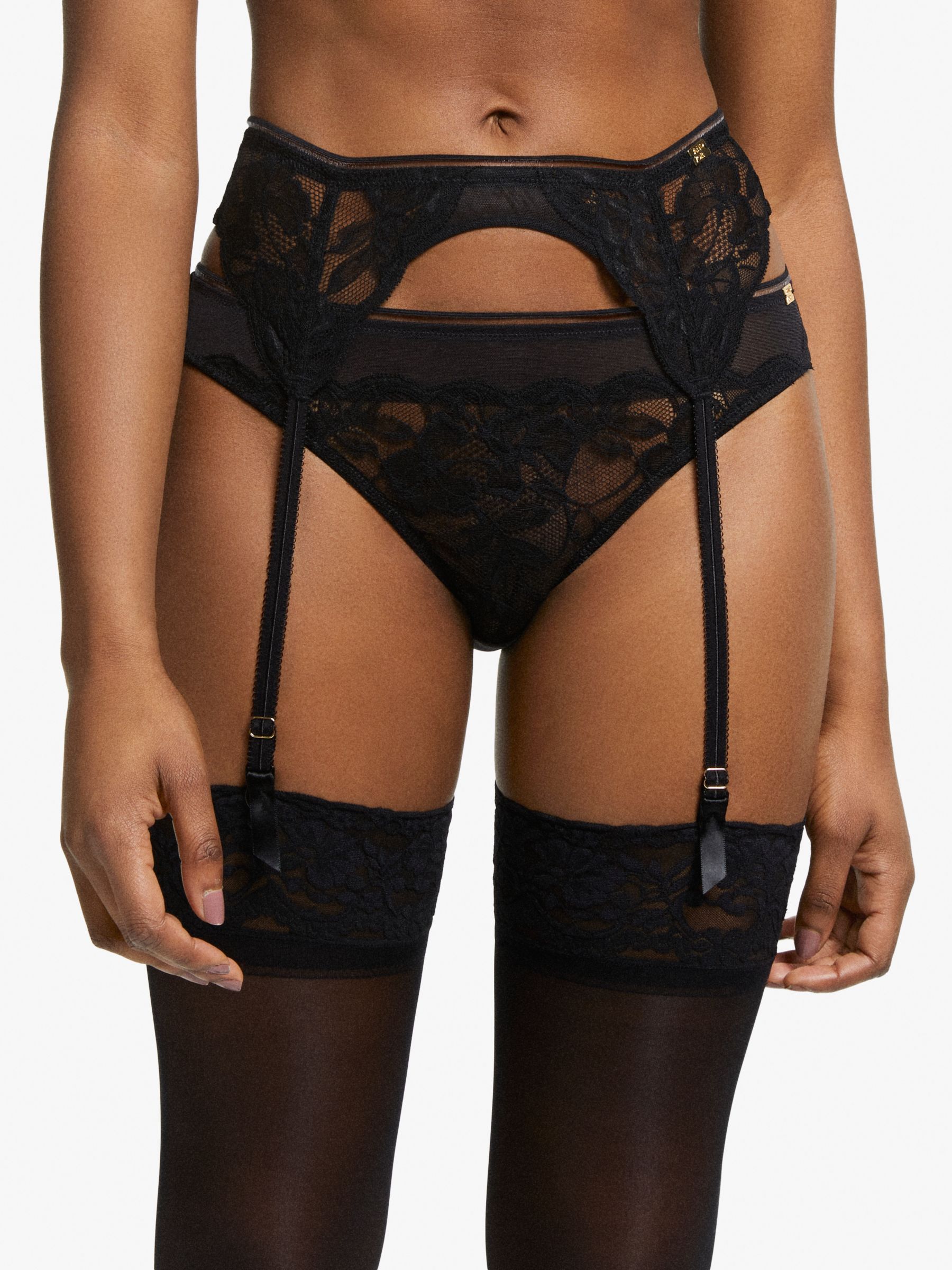 AND/OR Wren Lace Suspender, Black at John Lewis u0026 Partners
