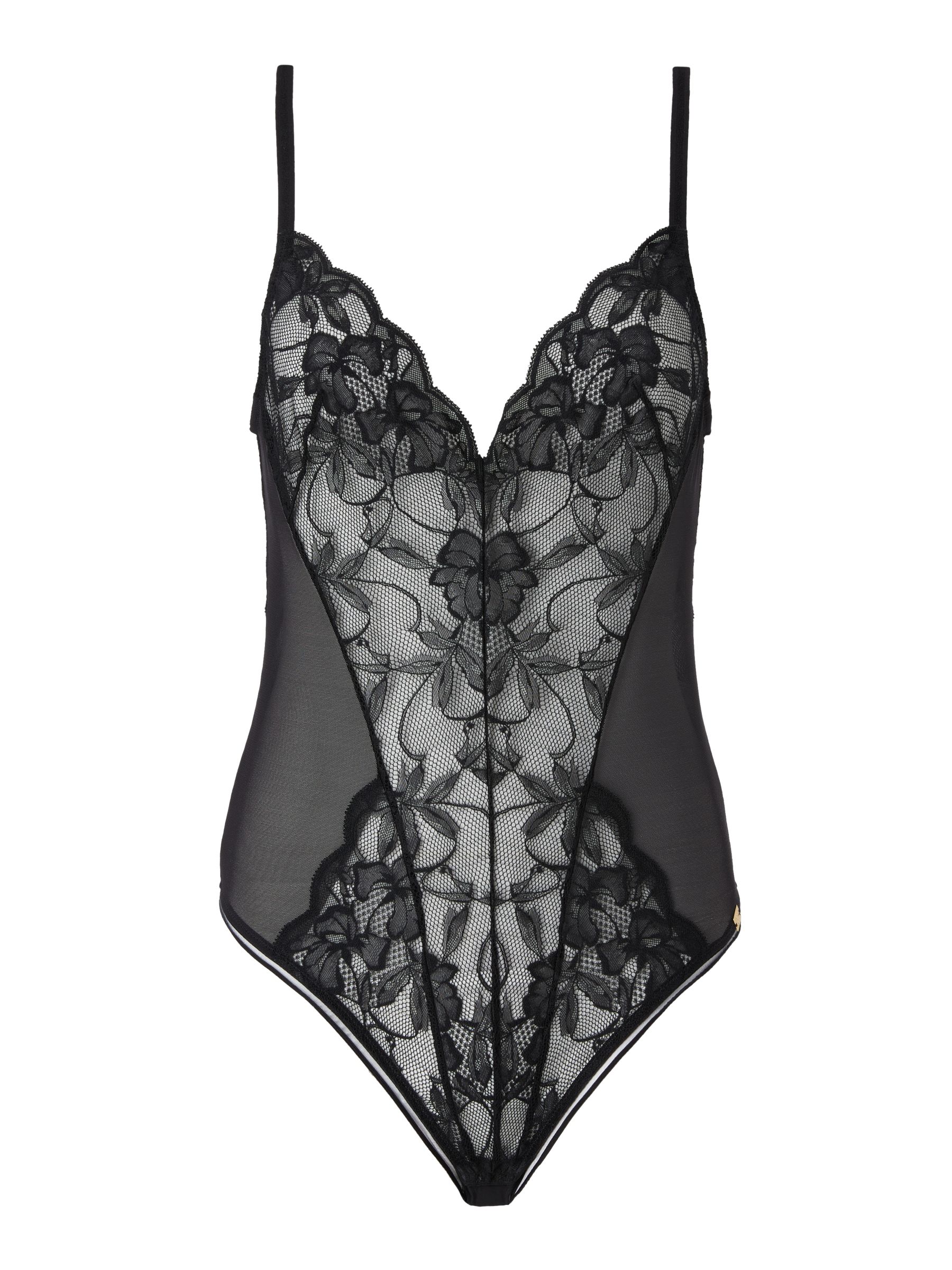 AND/OR Wren Lace Body, Black at John Lewis & Partners