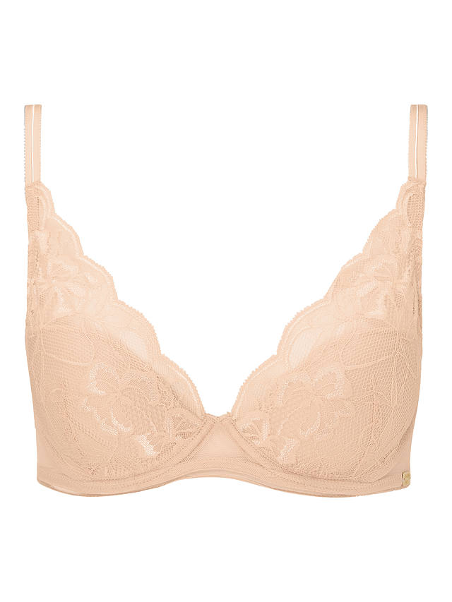 AND/OR Wren Lace Underwired Plunge Bra, B-F Cup Sizes, Almond