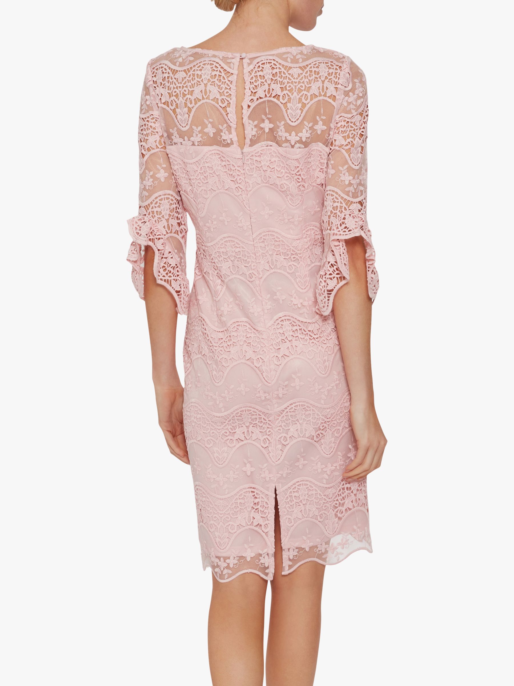 Gina Bacconi Roxani Wavy Embroidered Dress, Potpourri Pink at John ...