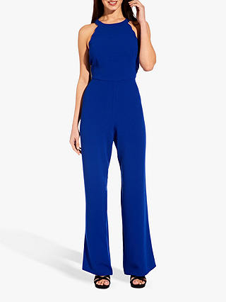 Adrianna Papell Scalloped Jumpsuit, Egyptian Blue