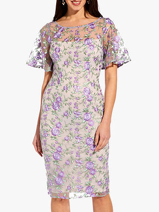 Adrianna Papell Winding Blooms Dress, Purple