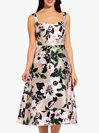 Adrianna Papell Floral Printed Dress, Taupe/Multi
