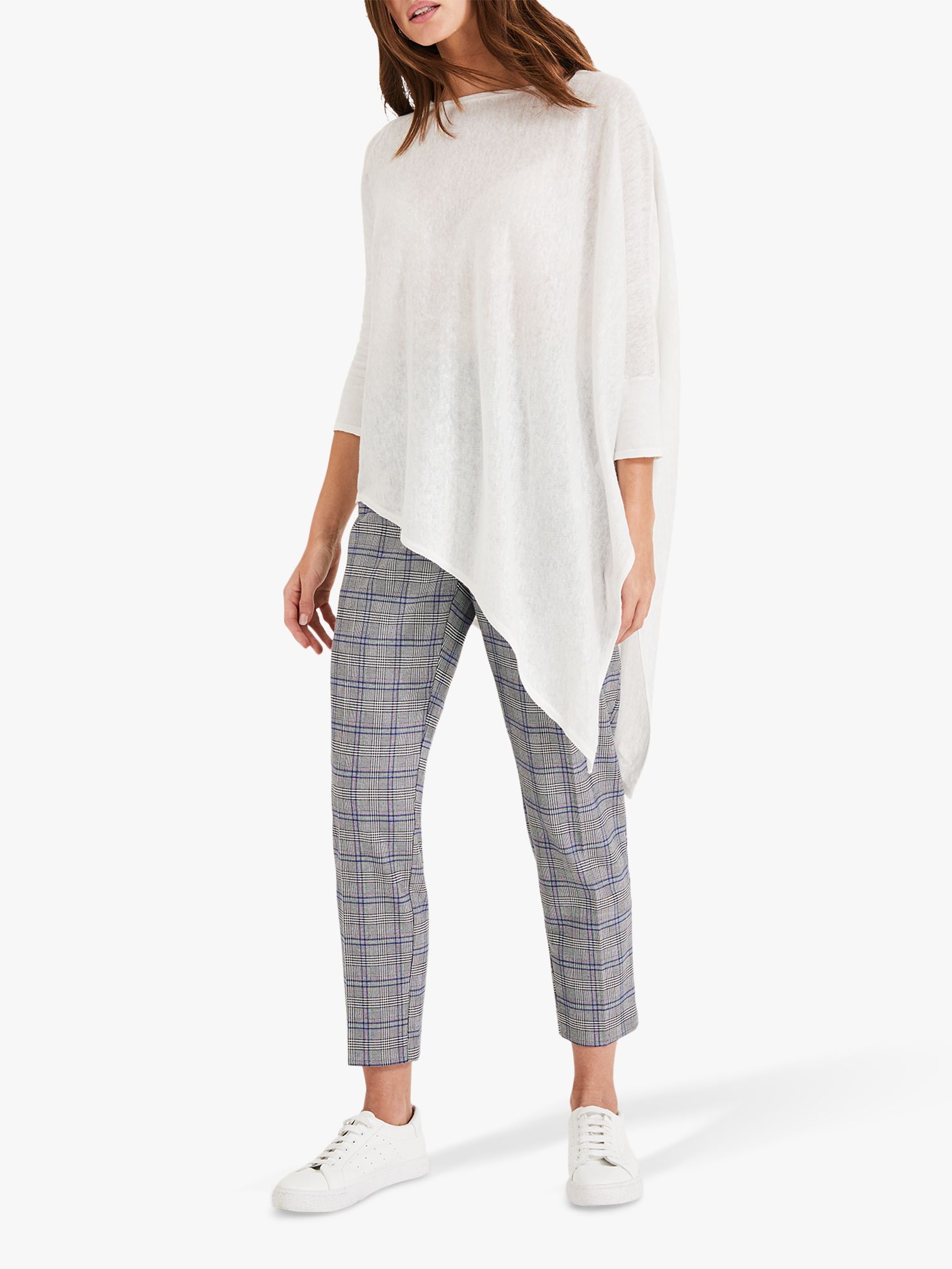 Phase Eight Melinda Asymmetric Hem Linen Jumper, White at John Lewis ...