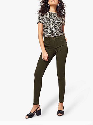 Oasis Lily Cargo Skinny Jeans, Khaki