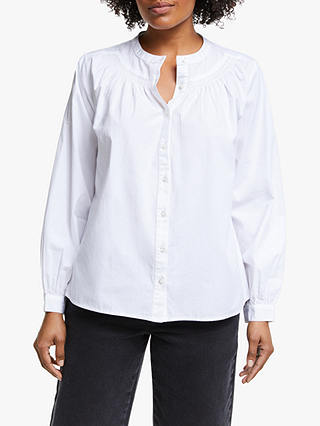 Collection WEEKEND by John Lewis Smocked Cotton Poplin Shirt, White