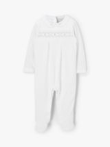 John Lewis Heirloom Collection Baby Smock Sleepsuit, White