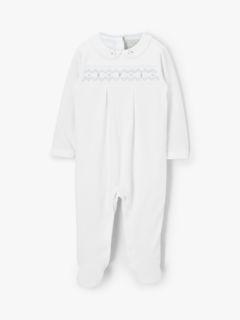 John Lewis Heirloom Collection Baby Smock Sleepsuit, White, Newborn