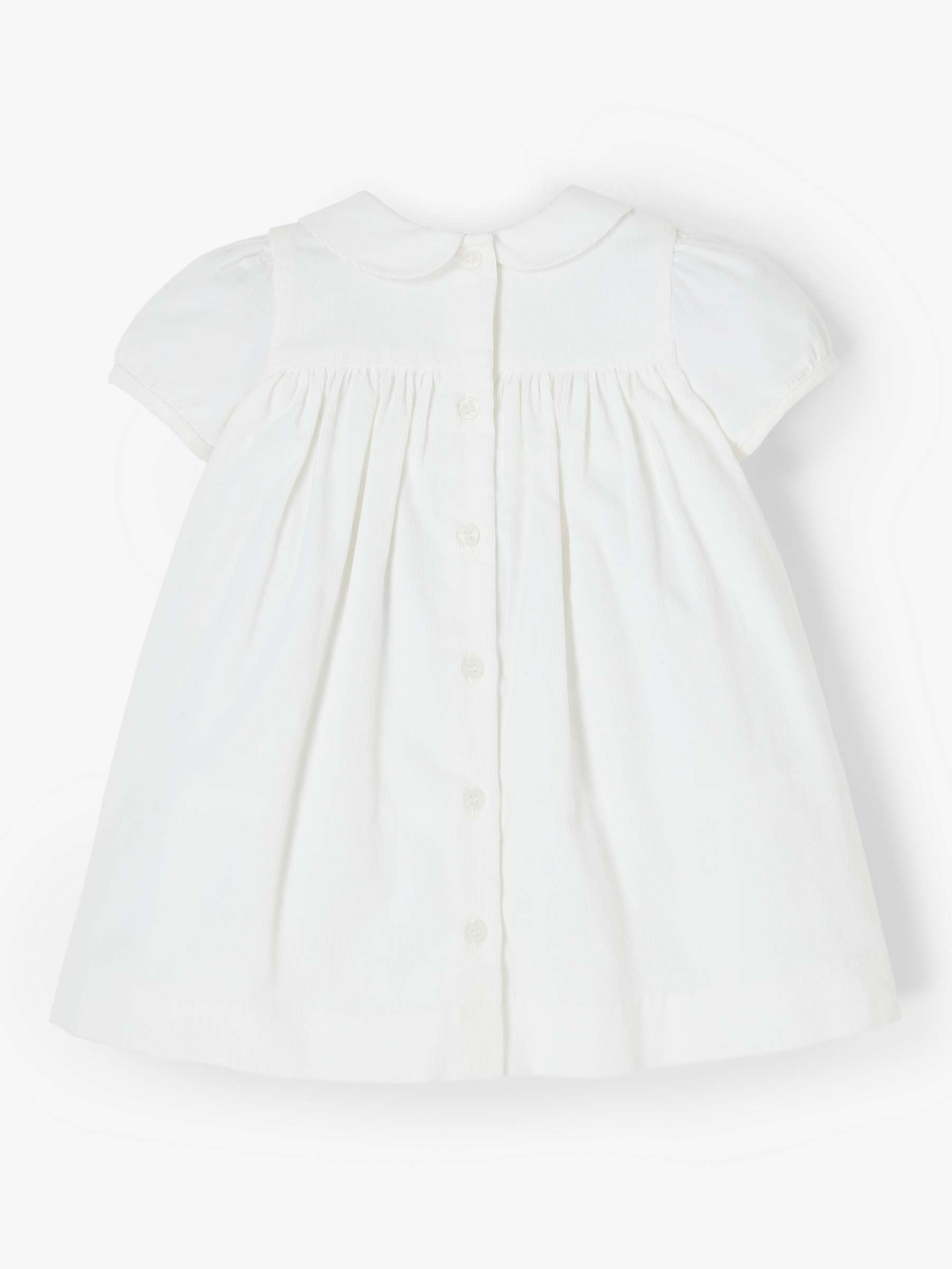 John Lewis Heirloom Collection Baby Cord Dress, White at John Lewis ...