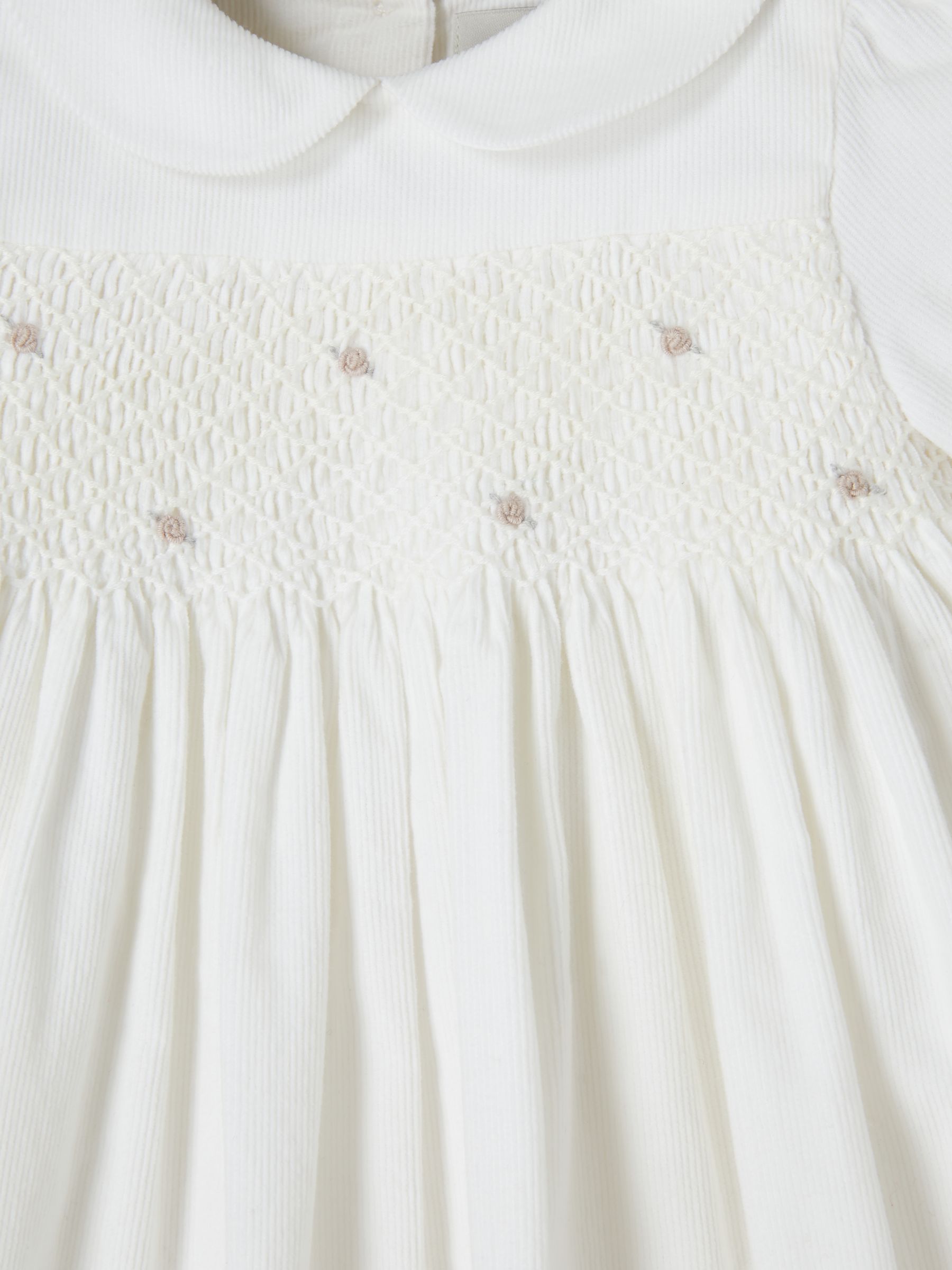 Buy John Lewis Heirloom Collection Baby Cord Dress, White Online at johnlewis.com
