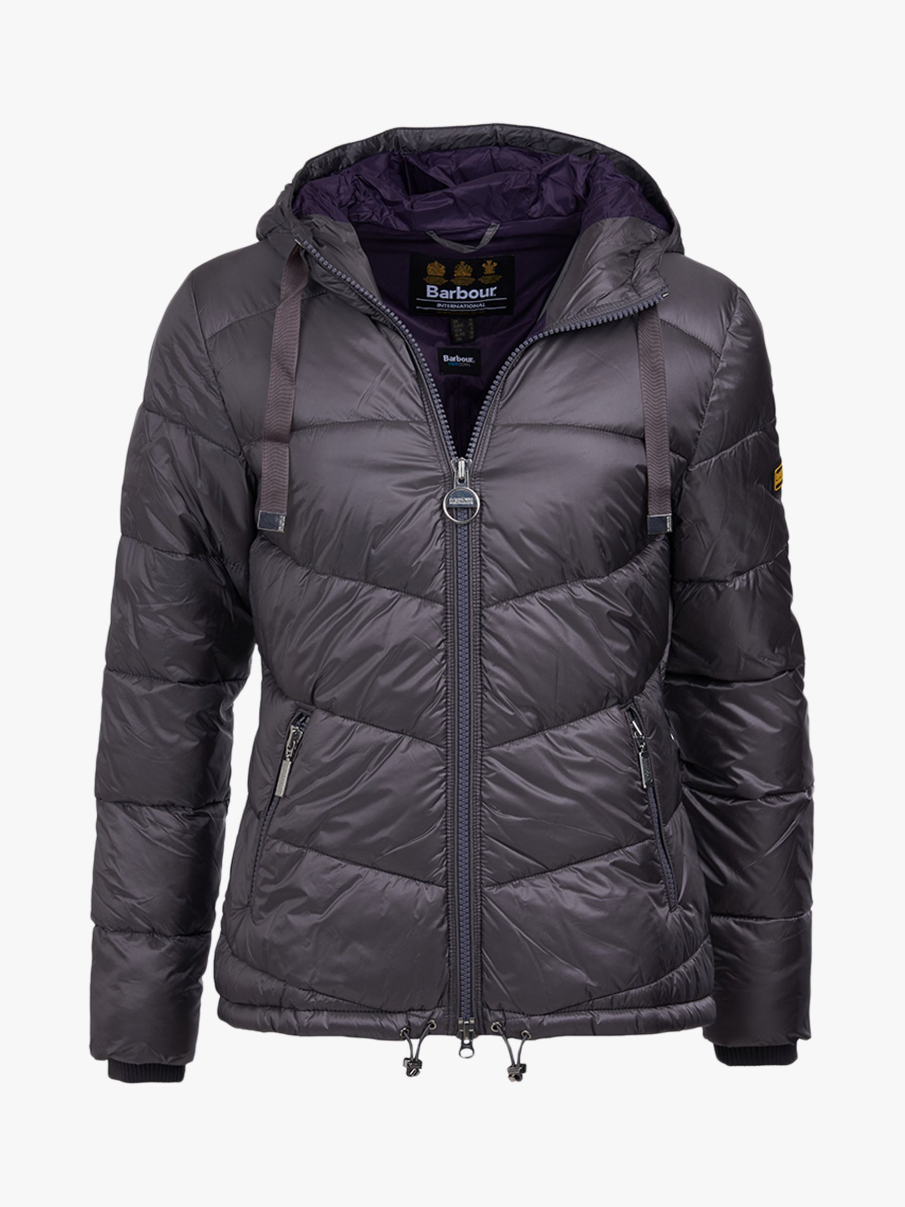 barbour international brace chevron quilted jacket with hood