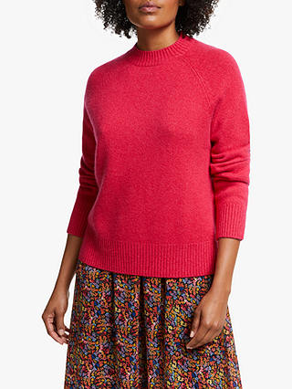 Collection WEEKEND by John Lewis Crew Neck Cashmere Jumper, Red Pink Marl