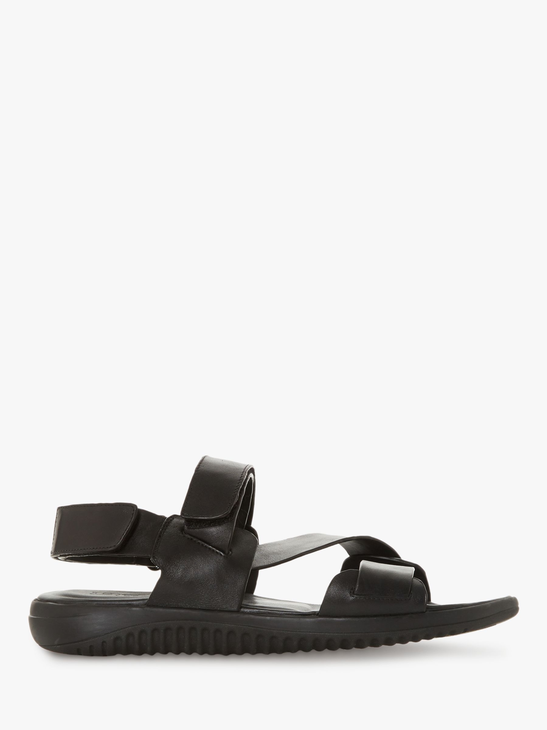 Dune Instantly Leather Sandals, Black