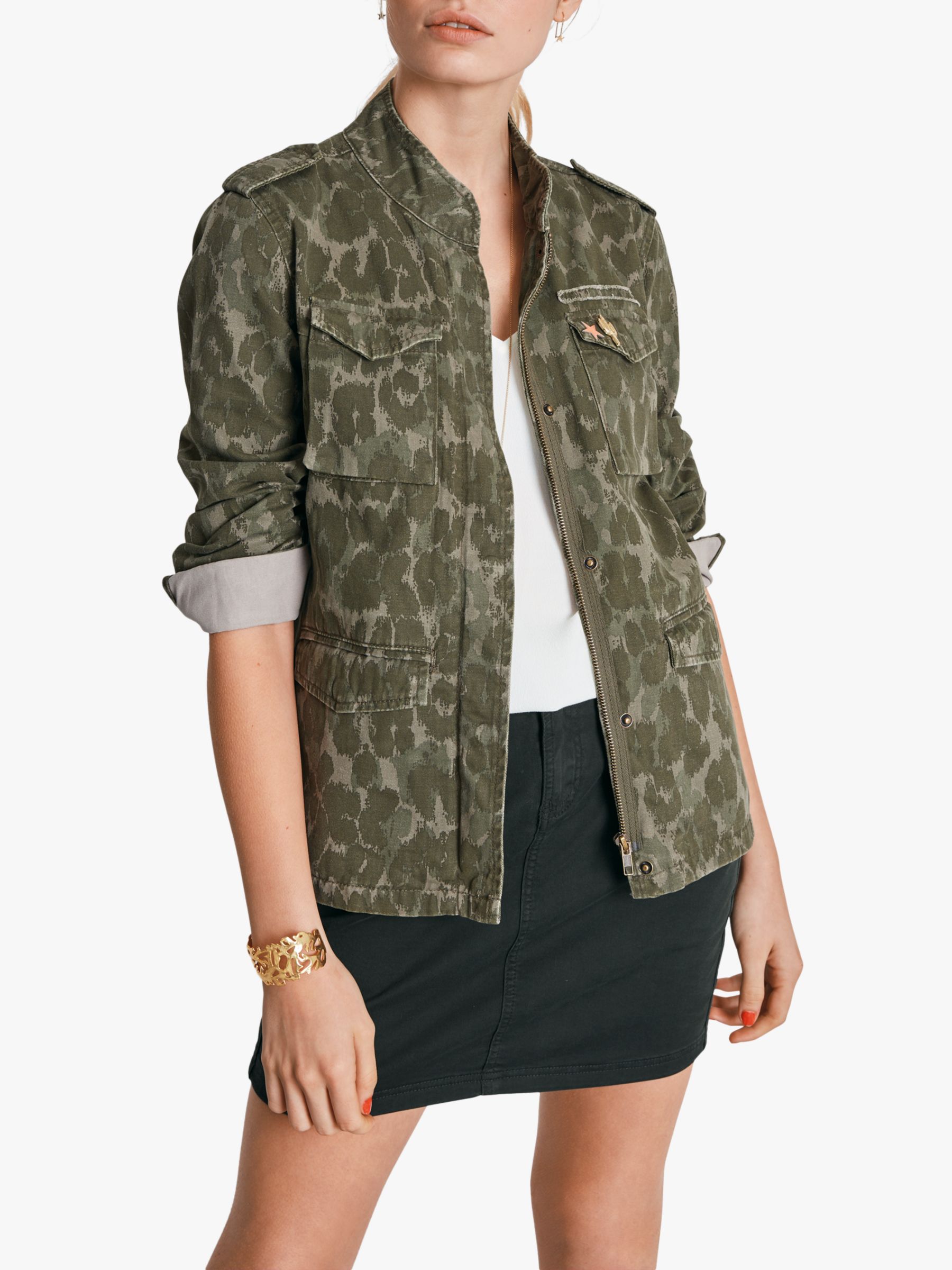 Whistles Longline Camo Utility Jacket