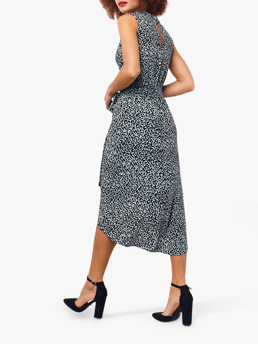 oasis blue leopard print dress