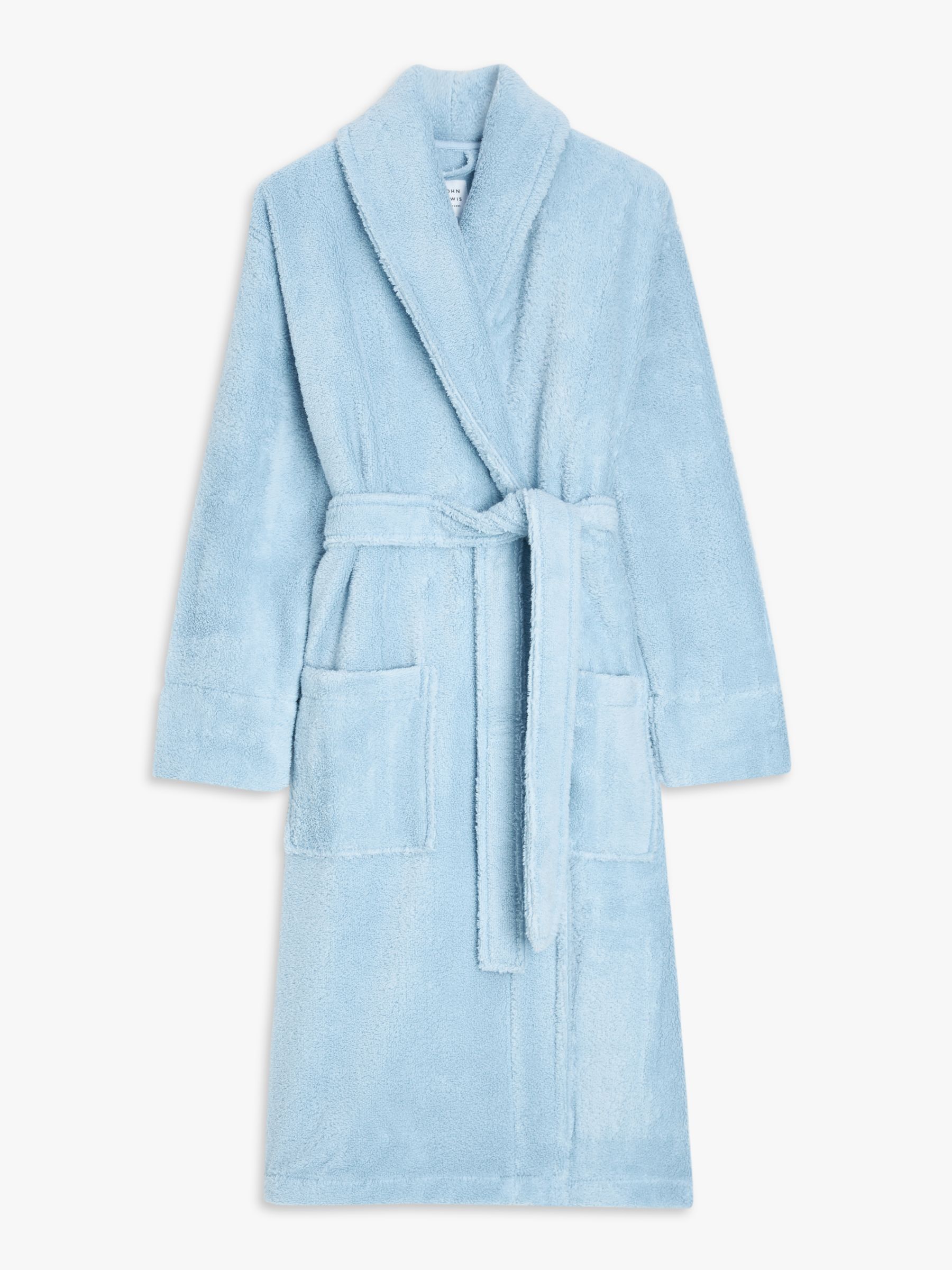 John Lewis Luxury Towelling Robe, Blue, S