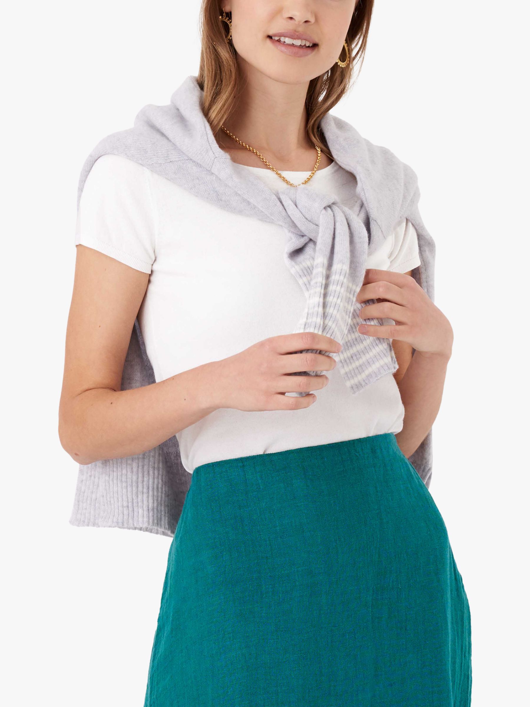 Brora Cotton Knit T-Shirt, White, 12