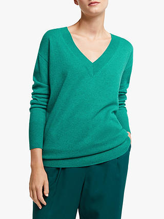 John Lewis & Partners Cashmere Relaxed V-Neck Sweater
