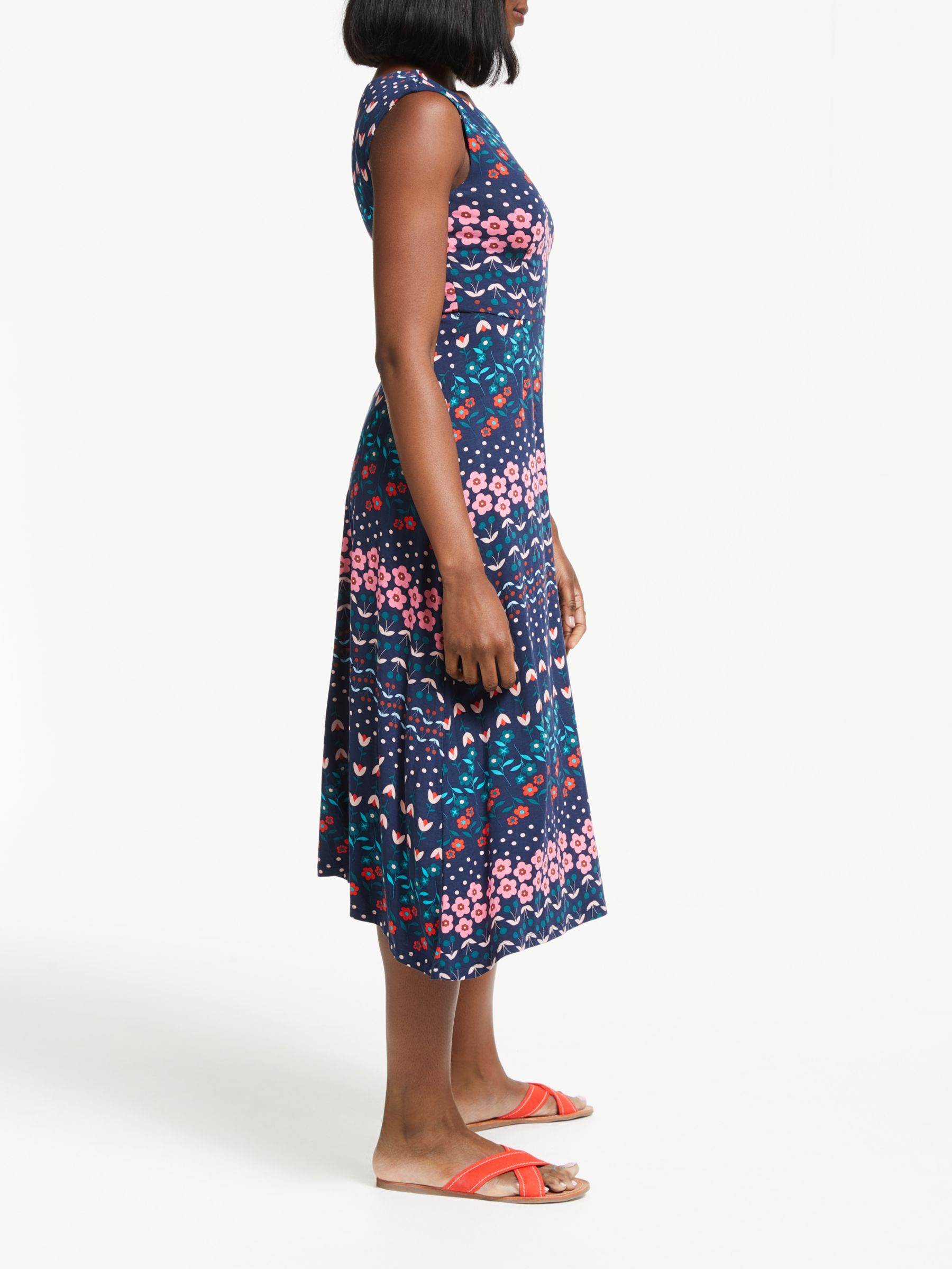 Boden Polly Dress, Navy Floral Field at 