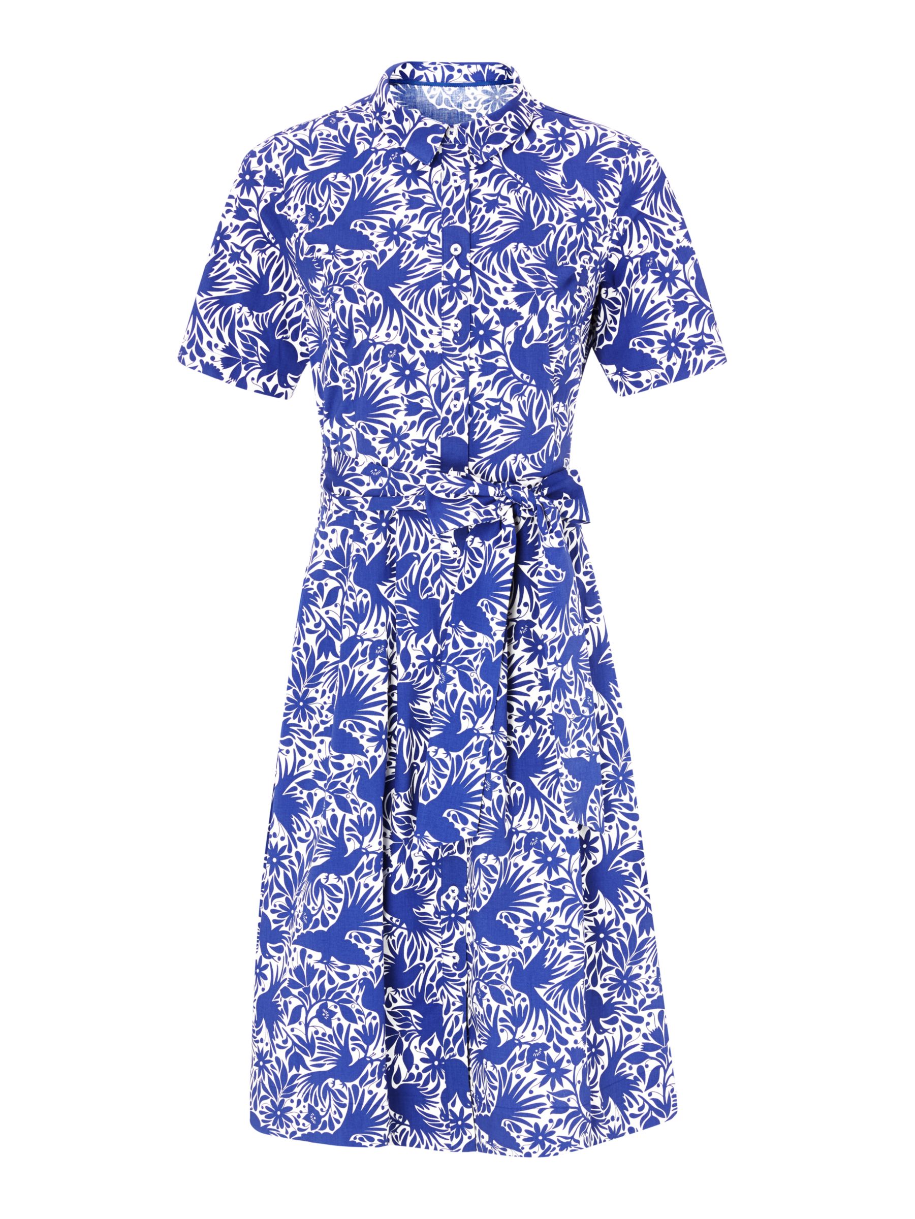 Boden Anastasia Shirt Dress, Lapis/White at John Lewis & Partners