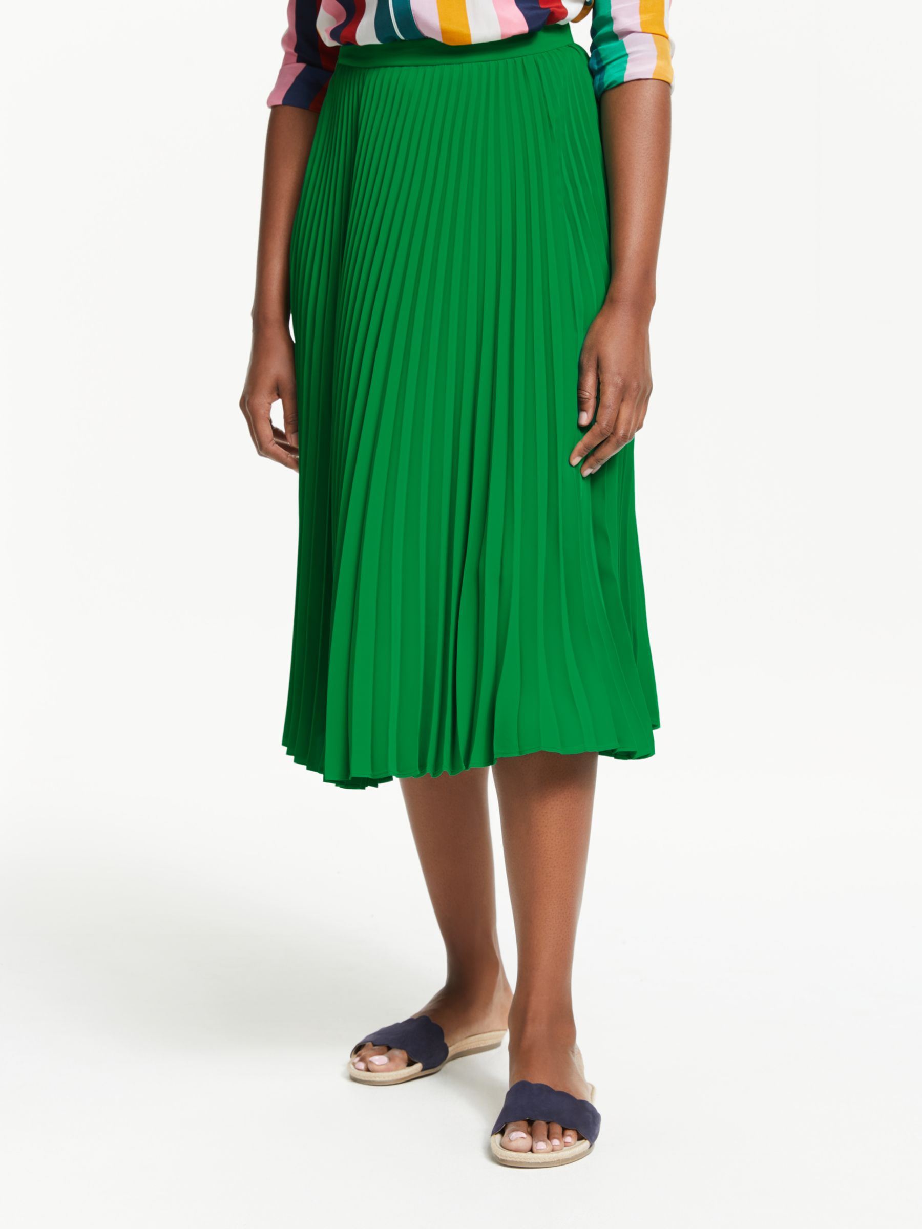 Reiss Izzie Pleated Midi Skirt, Green | dxg.wolterskluwer.com