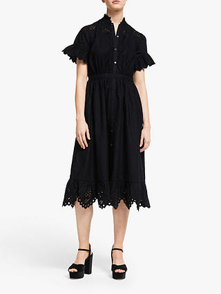 Somerset by Alice Temperley Broderie Frill Dress, Black