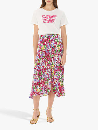 Gerard Darel Iness Floral Print Skirt, Pink/Multi