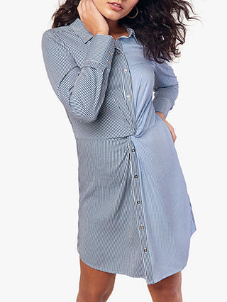 Oasis Alternate Stripe Shirt Dress, Multi/Blue