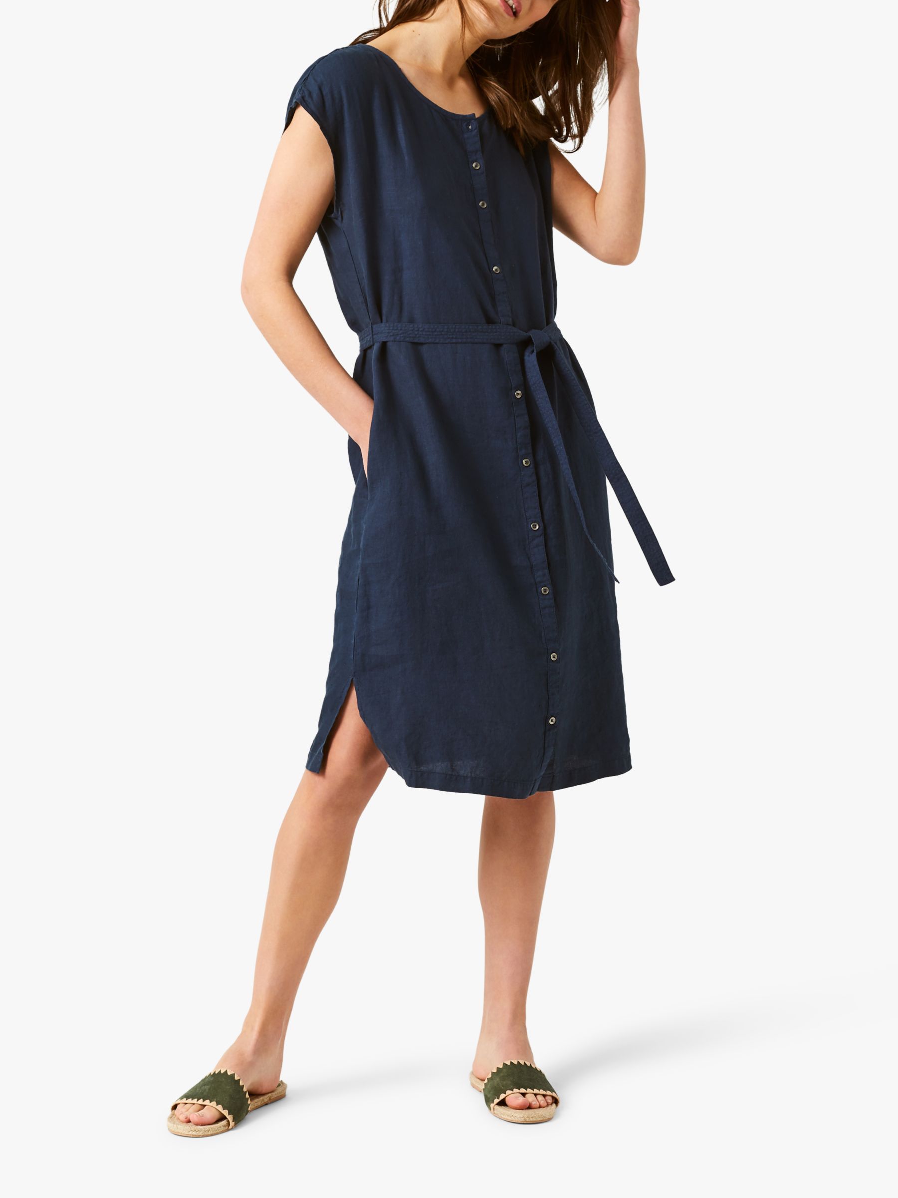 navy linen dress