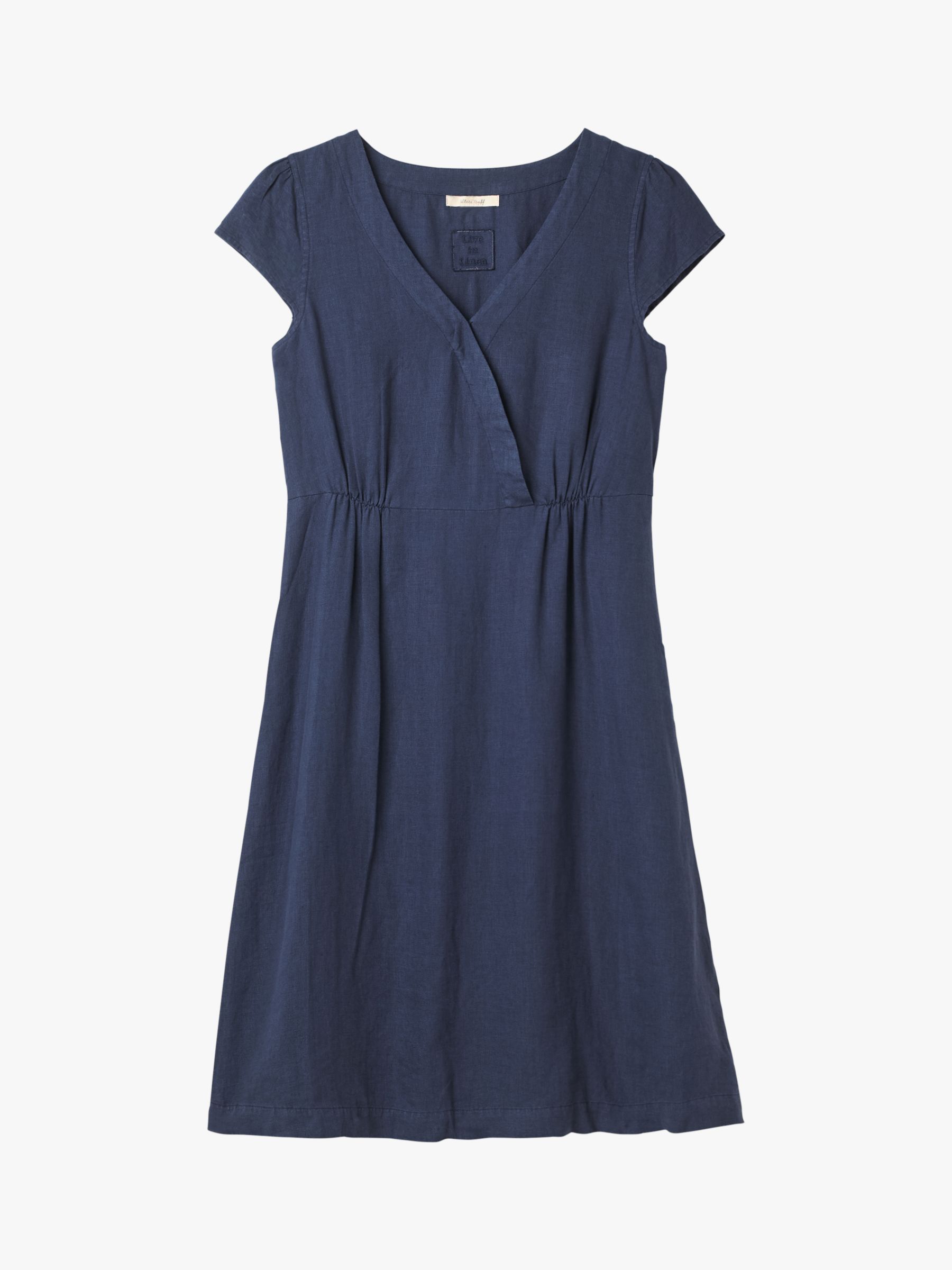 White Stuff Willow Linen Dress, Blue