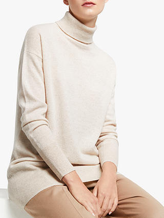 John Lewis & Partners Cashmere Relaxed Roll Neck Sweater