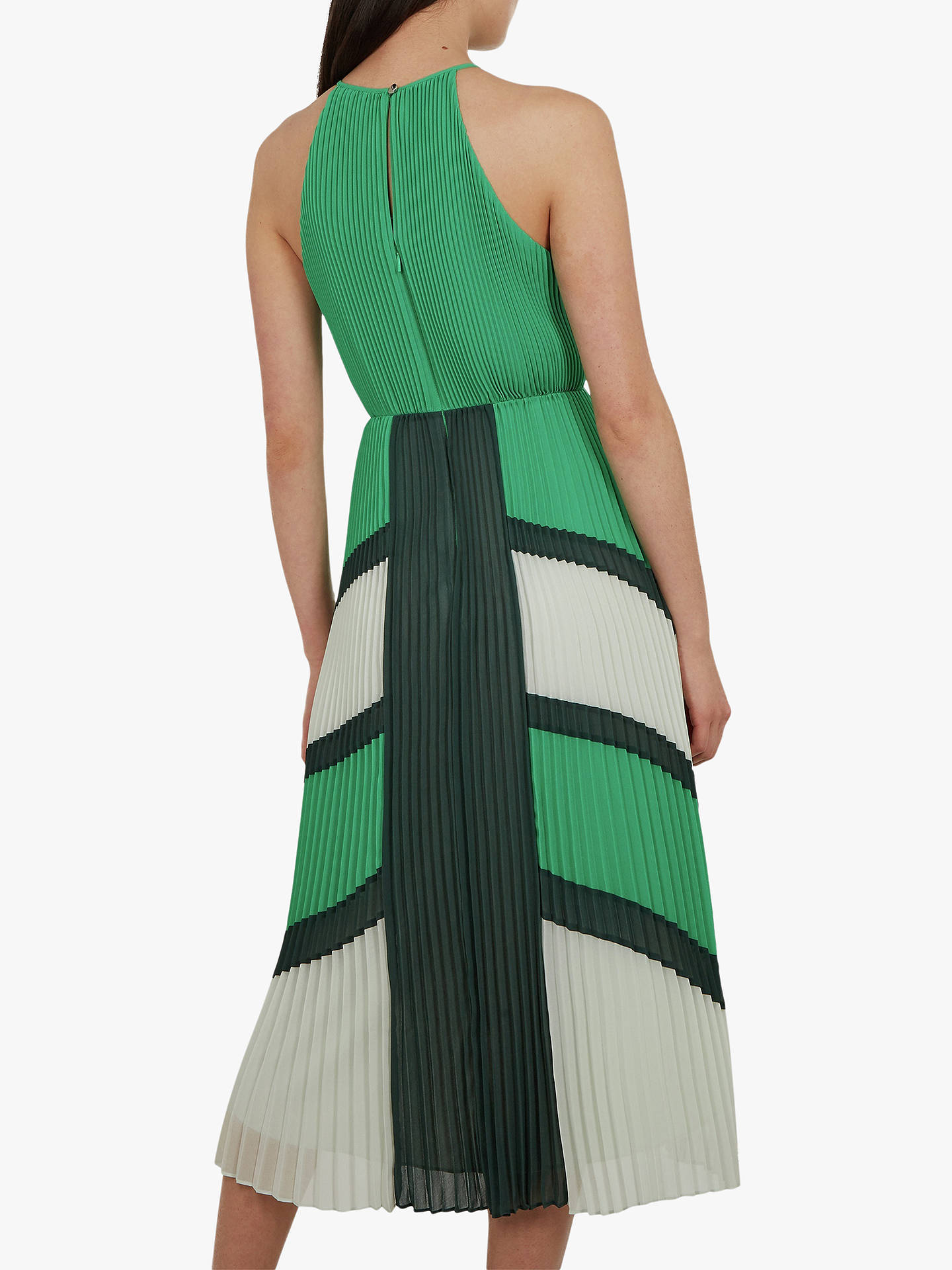 Ted Baker Nellina Pleated Dress, Green at John Lewis & Partners