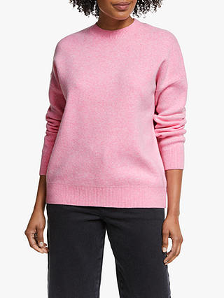 Collection WEEKEND by John Lewis Crew Neck Boxy Sweater, Soft Pink Marl