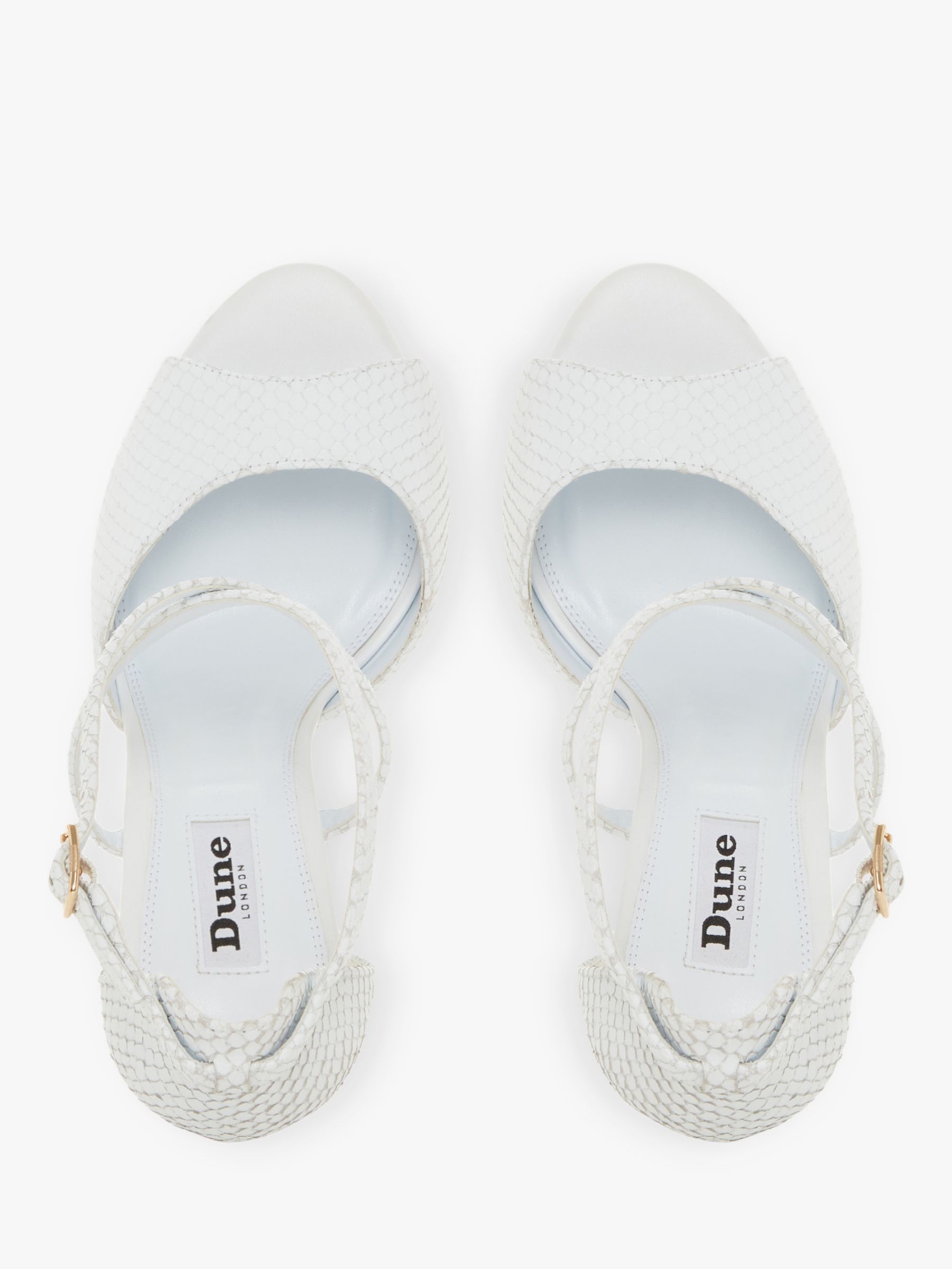 Dune Majave Wedge Heel Sandals White Leather At John Lewis