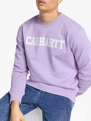 Carhartt WIP College Sweatshirt, Soft Lavender/White
