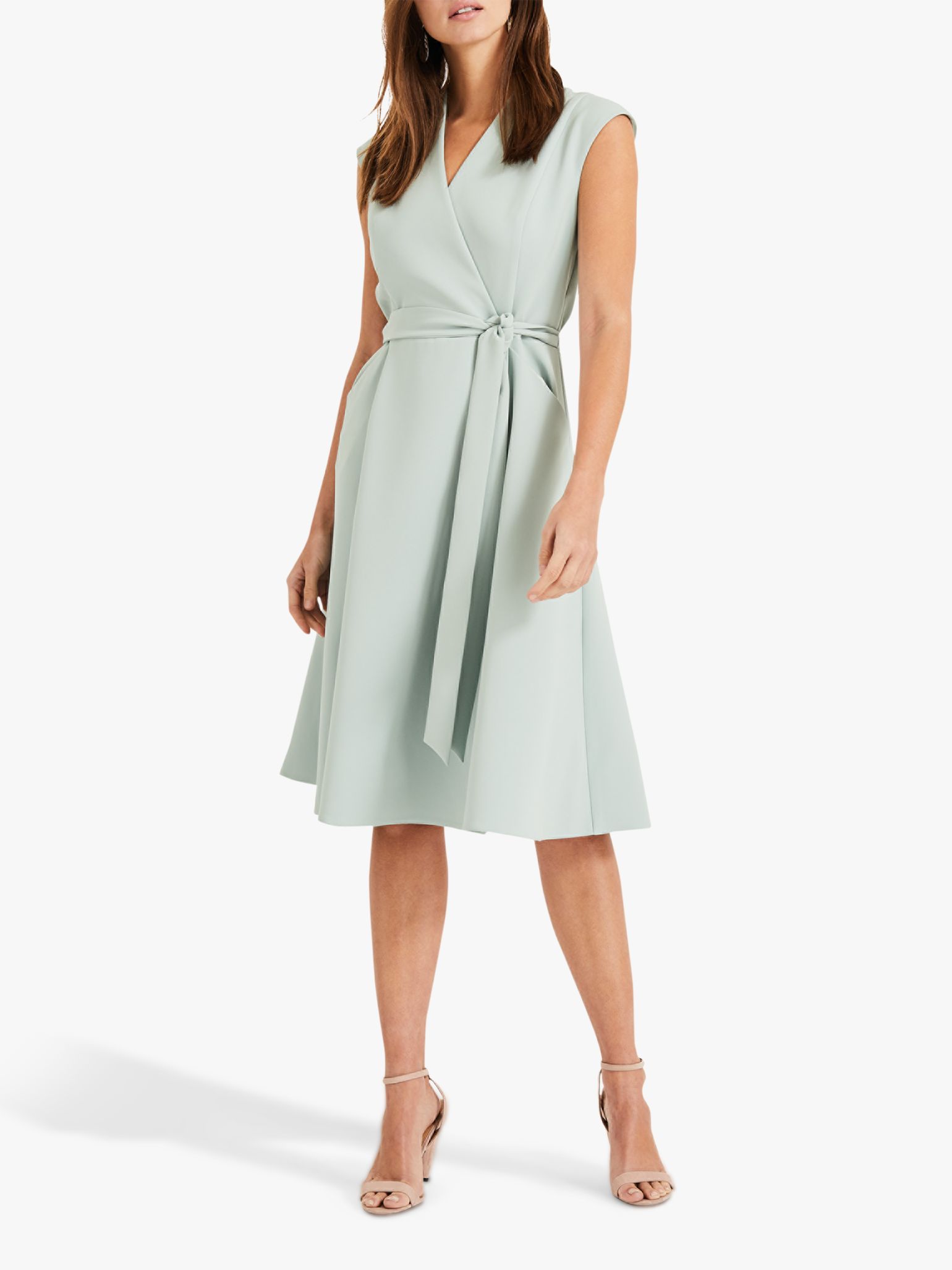 Phase Eight Joyce Belted Fit and Flare Dress, Peppermint at John Lewis & Partners
