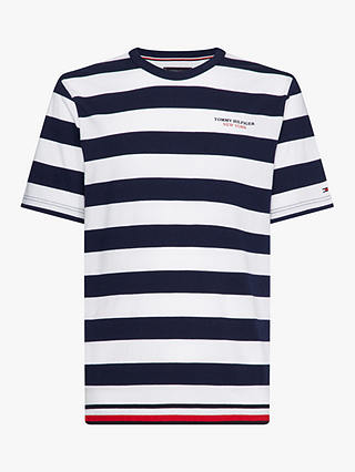 Tommy Hilfiger Striped T-Shirt, White/Blue