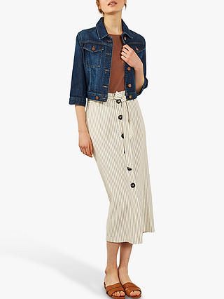 Mint Velvet Stripe Paperbag Pencil Skirt, Multi